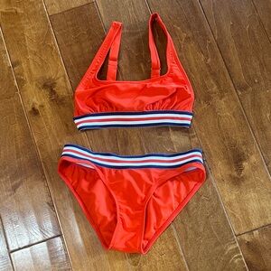Xhilaration Red Bikini with Striped Accents